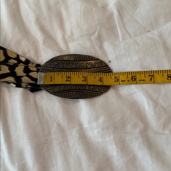 Belt. Brown and gold with a beautiful brass buckle main image 4